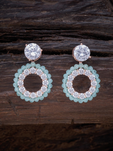 

Kushal's Fashion Jewellery Sea Green Circular Drop Earrings