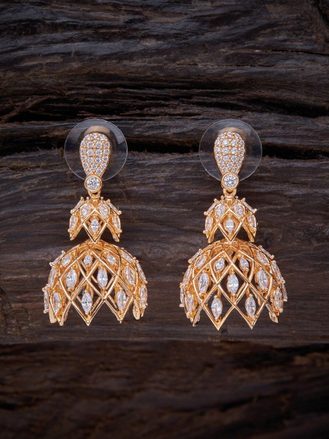 

Kushal's Fashion Jewellery White Leaf Shaped Drop Earrings