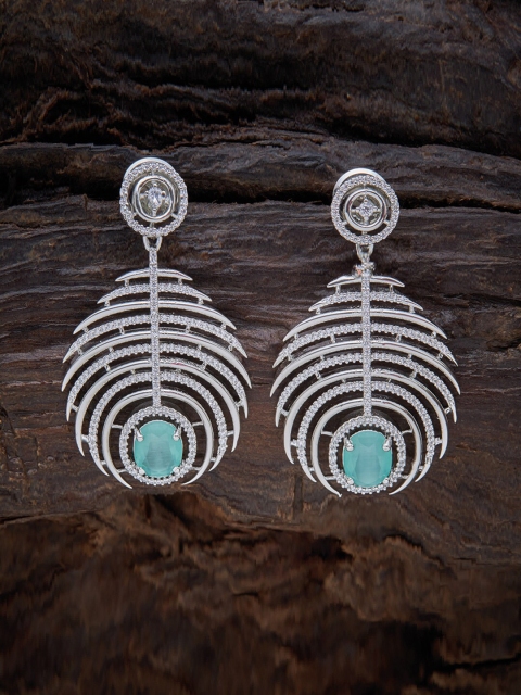 

Kushal's Fashion Jewellery Sea Green Quirky Drop Earrings