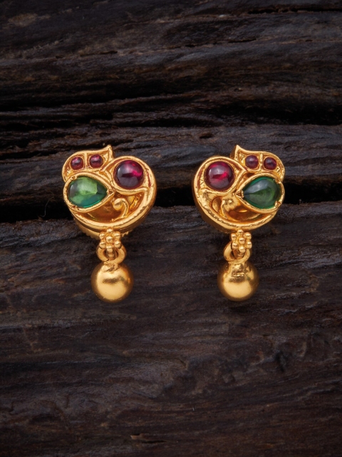 

Kushal's Fashion Jewellery Red Floral Studs Earrings