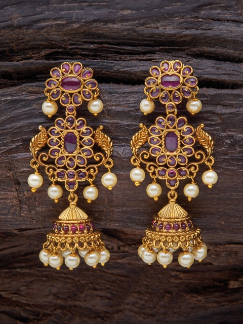 

Kushal's Fashion Jewellery Red Floral Drop Earrings