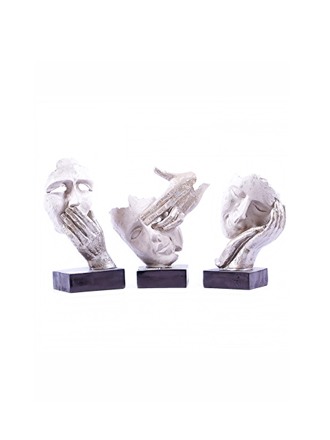 

StatueStudio Silver Toned Three Men Face Expressions Showpieces