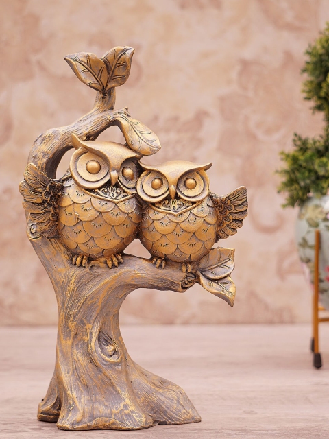 

StatueStudio Metallic Owl Sitting On Tree Showpiece