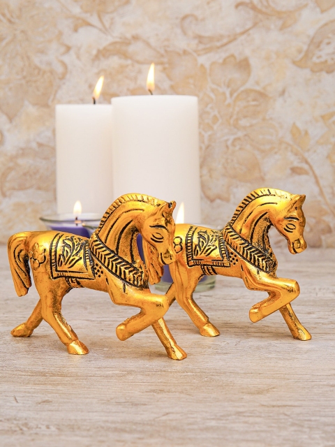 

StatueStudio Gold Oxidised Horse Pair Showpieces