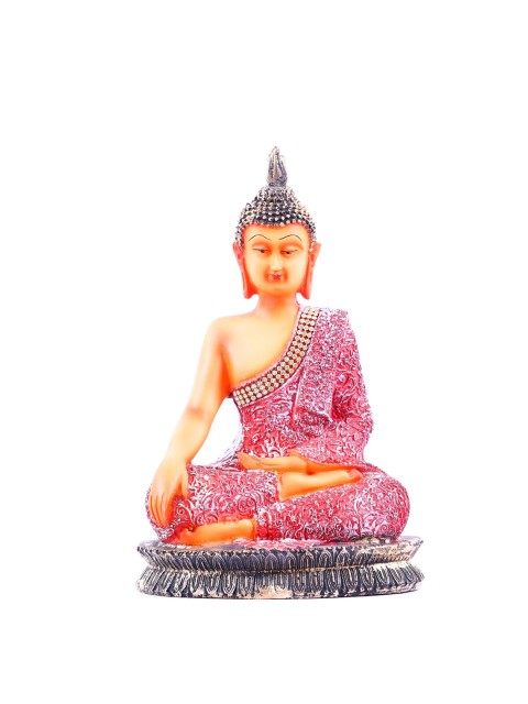 

StatueStudio Pink Textured Polyresin Buddha Statue Showpiece