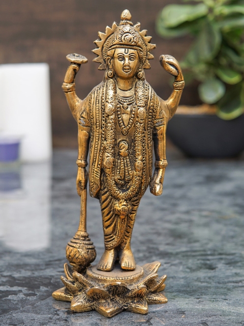 

StatueStudio Gold-Toned Hindu Lord Vishnu Showpiece