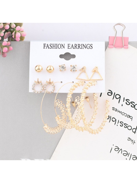

ANNA CREATIONS Gold-Toned Contemporary Studs Earrings