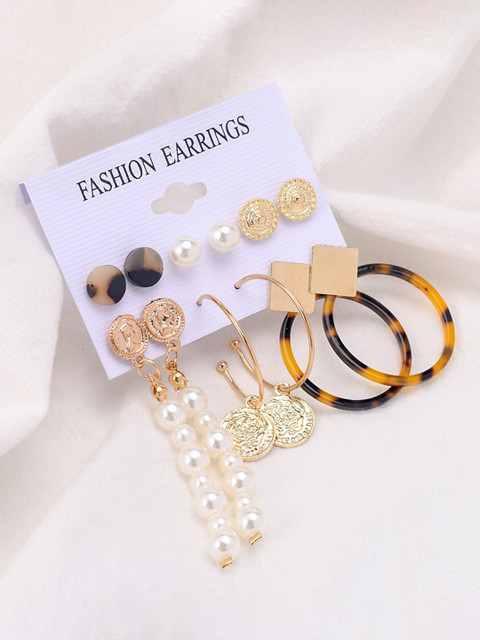 

ANNA CREATIONS Gold-Toned Contemporary Ear Cuff Earrings