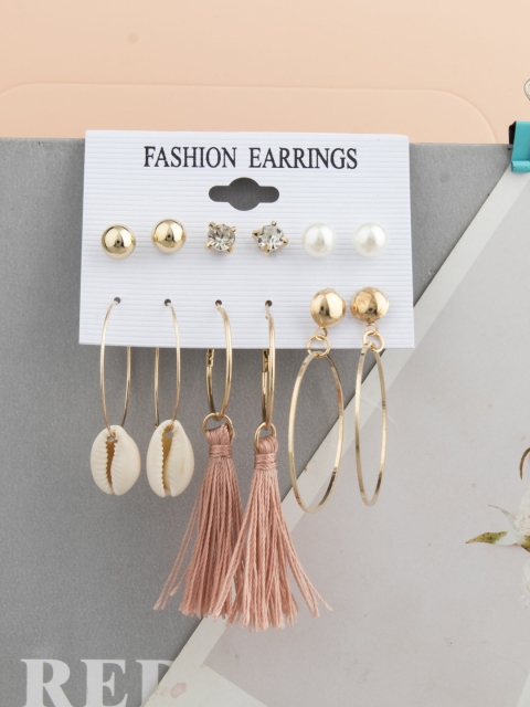 

ANNA CREATIONS Gold-Toned Contemporary Studs Earrings