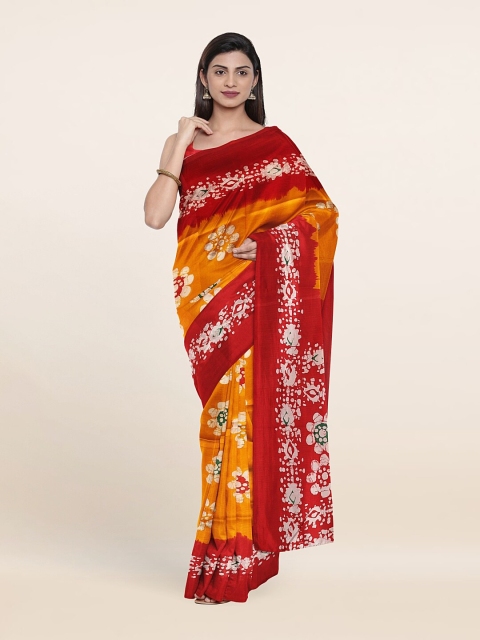 

Pothys Yellow & Red Floral Saree