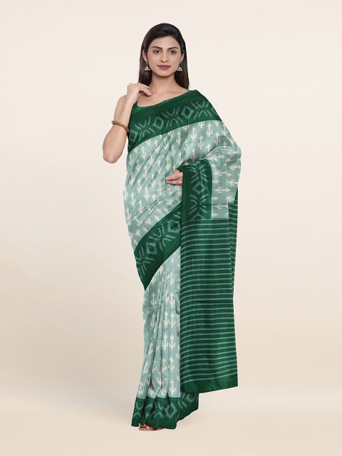 

Pothys Green & Sea Green Printed Saree