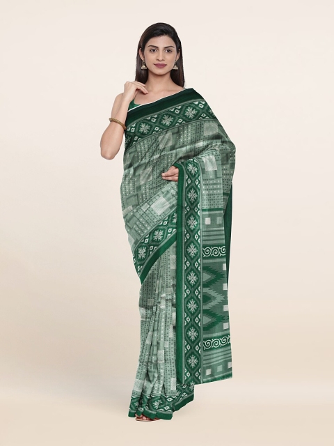 

Pothys Green & White Printed Saree