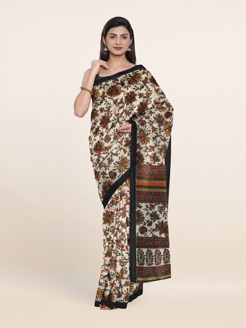 

Pothys Off White & Maroon Floral Saree