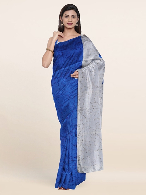 

Pothys Blue & Grey Floral Saree