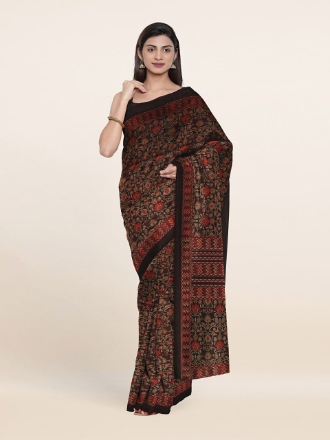 

Pothys Brown & Red Ethnic Motifs Saree