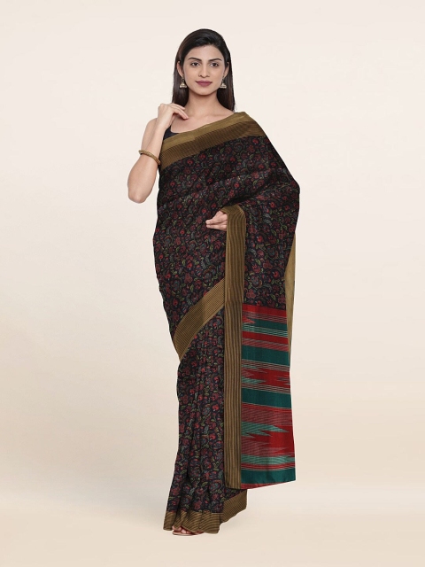 

Pothys Navy Blue & Red Floral Cotton Blend Saree