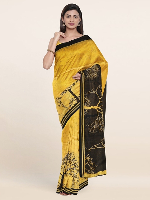 

Pothys Yellow & Black Printed Saree