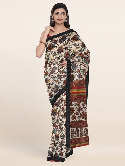 

Pothys Off White & Red Floral Saree