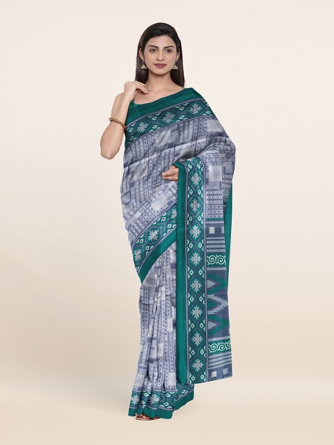 

Pothys Blue & Grey Ethnic Motifs Saree