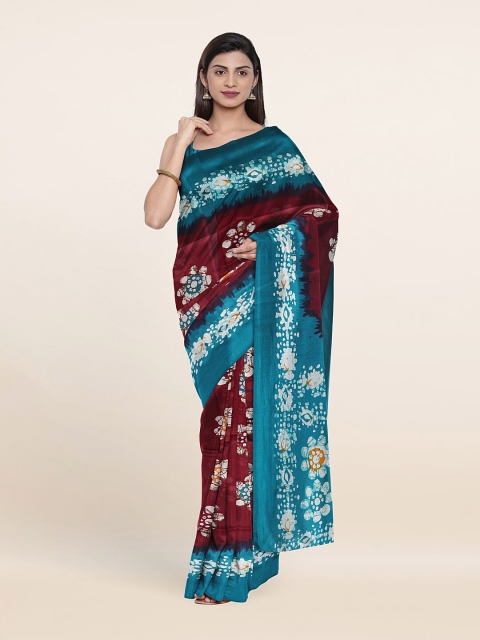 

Pothys Purple & Blue Floral Saree