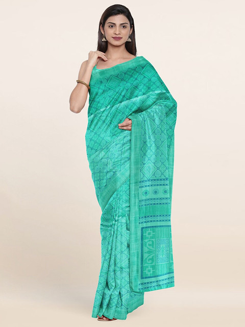 

Pothys Green Printed Saree