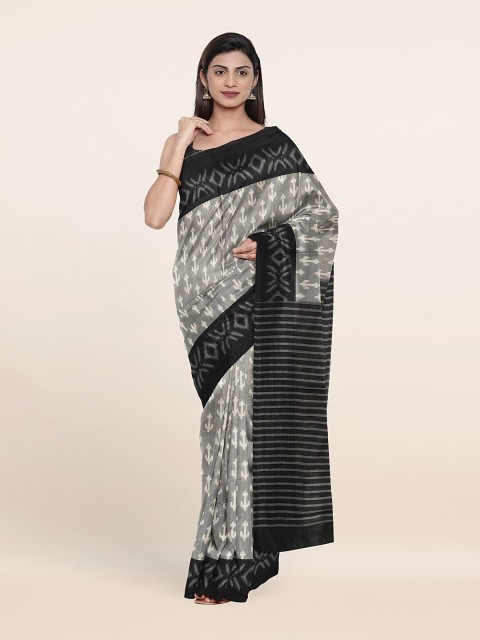

Pothys Grey & Black Printed Saree