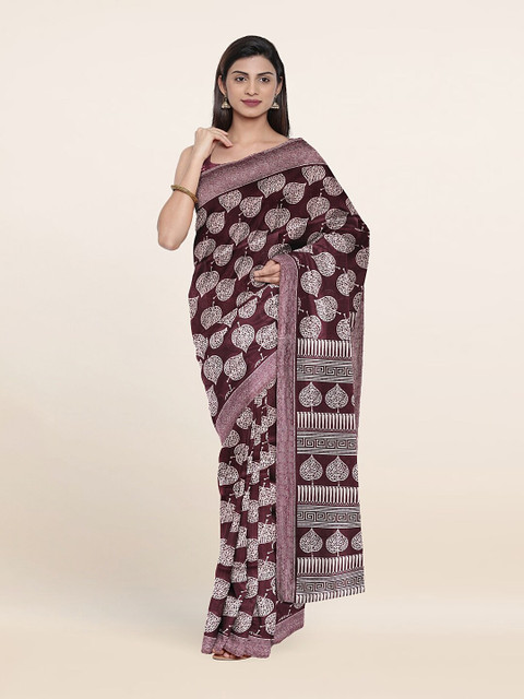 

Pothys Purple & White Floral Saree