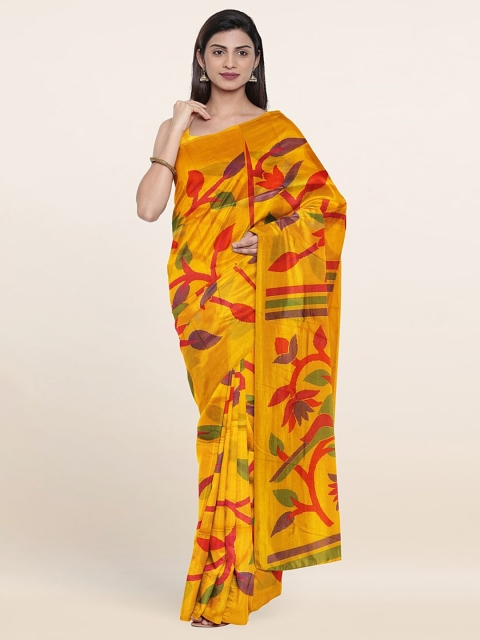 

Pothys Yellow & Red Floral Saree
