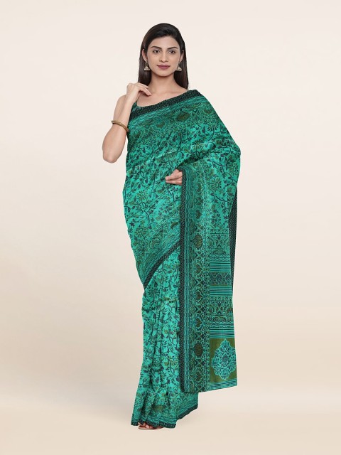

Pothys Green & Purple Floral Saree