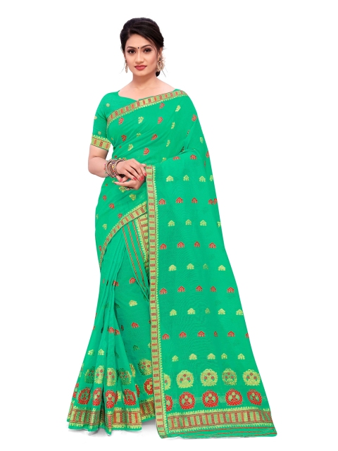 

Skirans Sea Green Woven Design Zari Assamese Mekhla Chador Saree