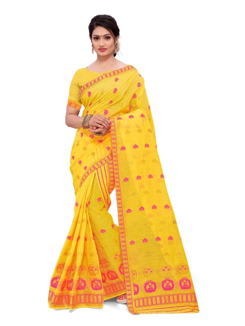 

Skirans Yellow Woven Design Assamese Mekhela Chador Saree