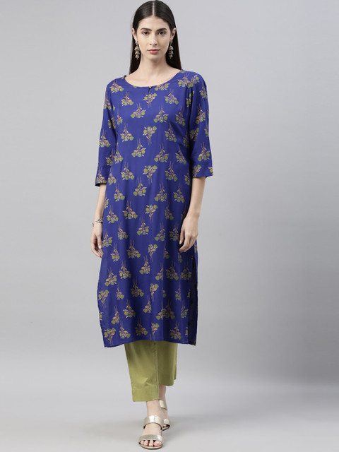 

Marcia Women Blue Quirky Printed Kurta