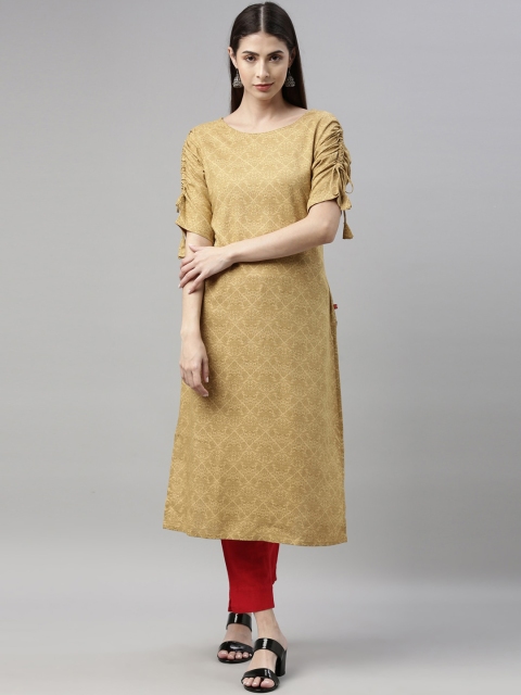 

Marcia Women Brown Floral Printed Kurta