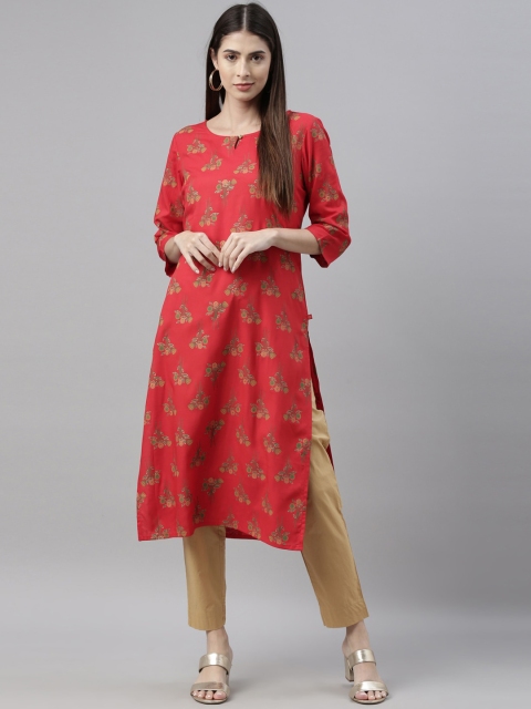 

Marcia Women Red Ethnic Motifs Dyed Kurta