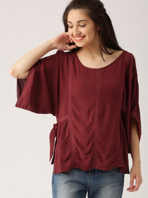 

DressBerry Women Maroon Solid Top