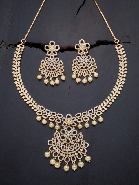 

Kushal's Fashion Jewellery White Gold-Plated Jewellery Set