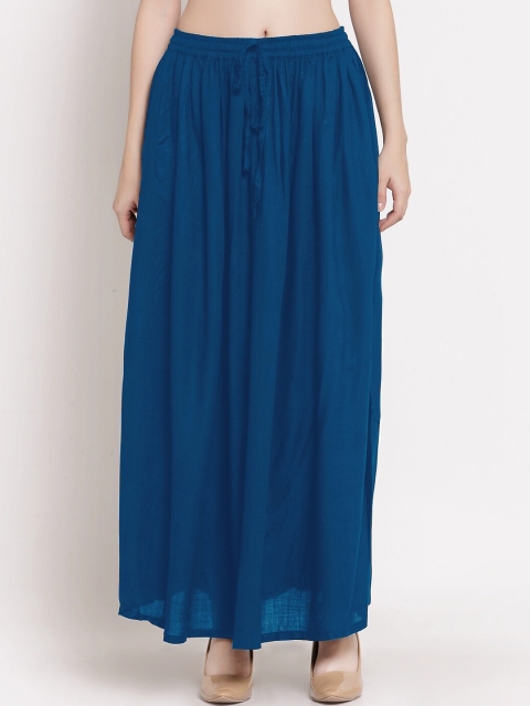 

PATRORNA Women Blue Solid Maxi Skirts