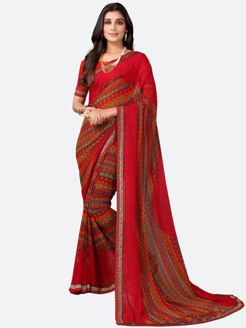 

KALINI Red Printed Saree