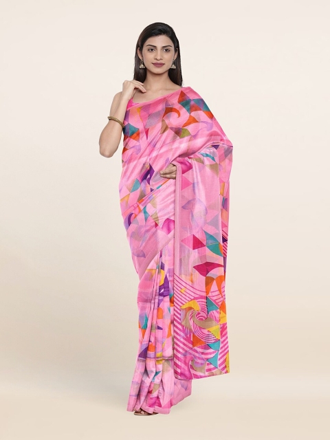 

Pothys Pink & Blue Saree