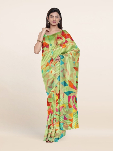 

Pothys Green & Red Printed Zari Saree