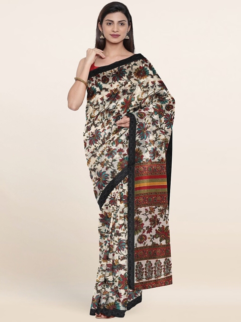 

Pothys Cream & Red Floral Printed Saree