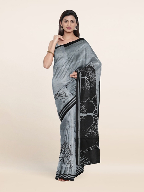 

Pothys Grey & Black Printed Saree