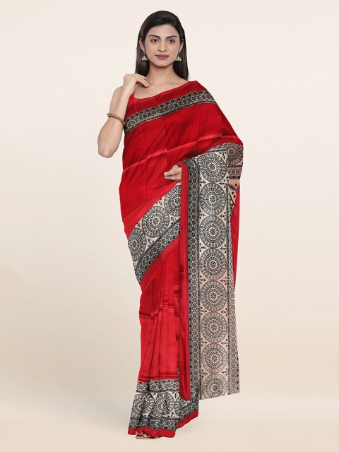

Pothys Red & Navy Blue Printed Saree