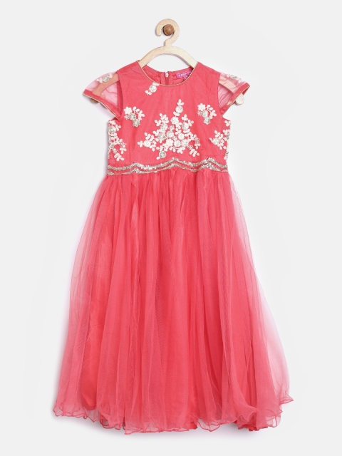 

Biba Girls Pink Embroidered Maxi Dress