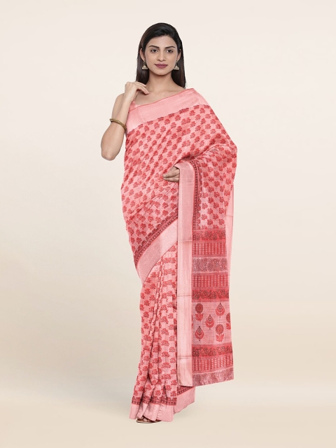 

Pothys Pink & Red Floral Saree