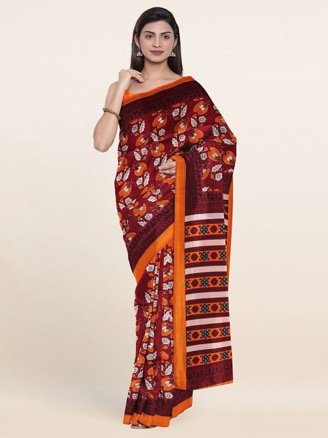

Pothys Purple & Orange Floral Printed Saree