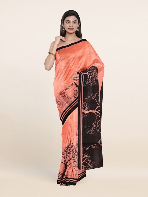 

Pothys Pink & Black Printed Saree