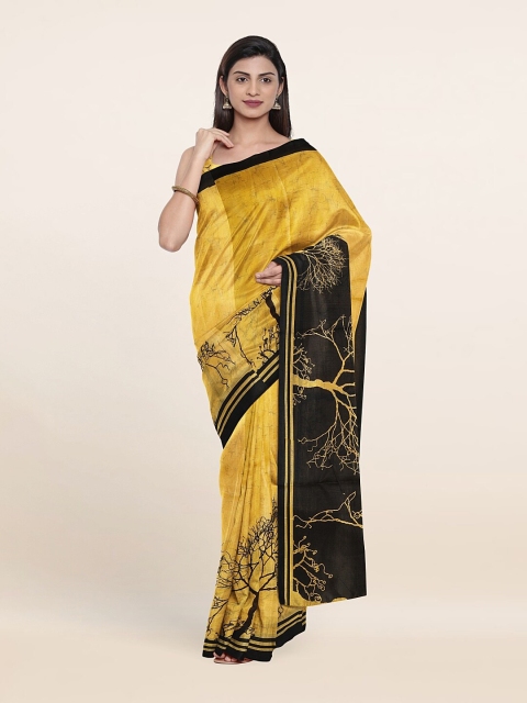 

Pothys Yellow & Black Floral Saree