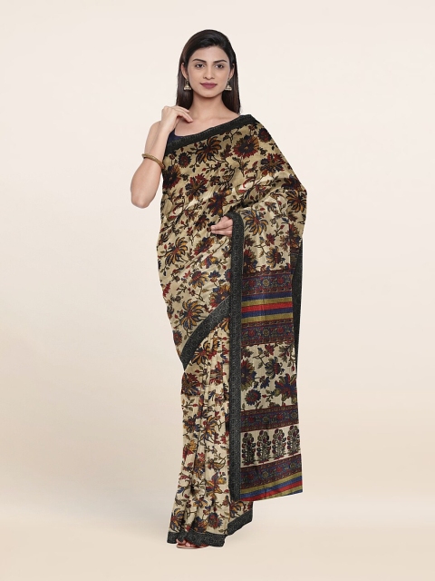 

Pothys Tan & Black Floral Saree