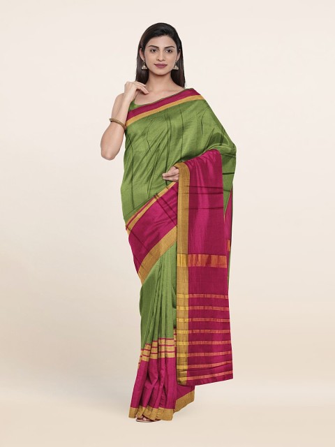 

Pothys Green & Pink Woven Design Zari Saree